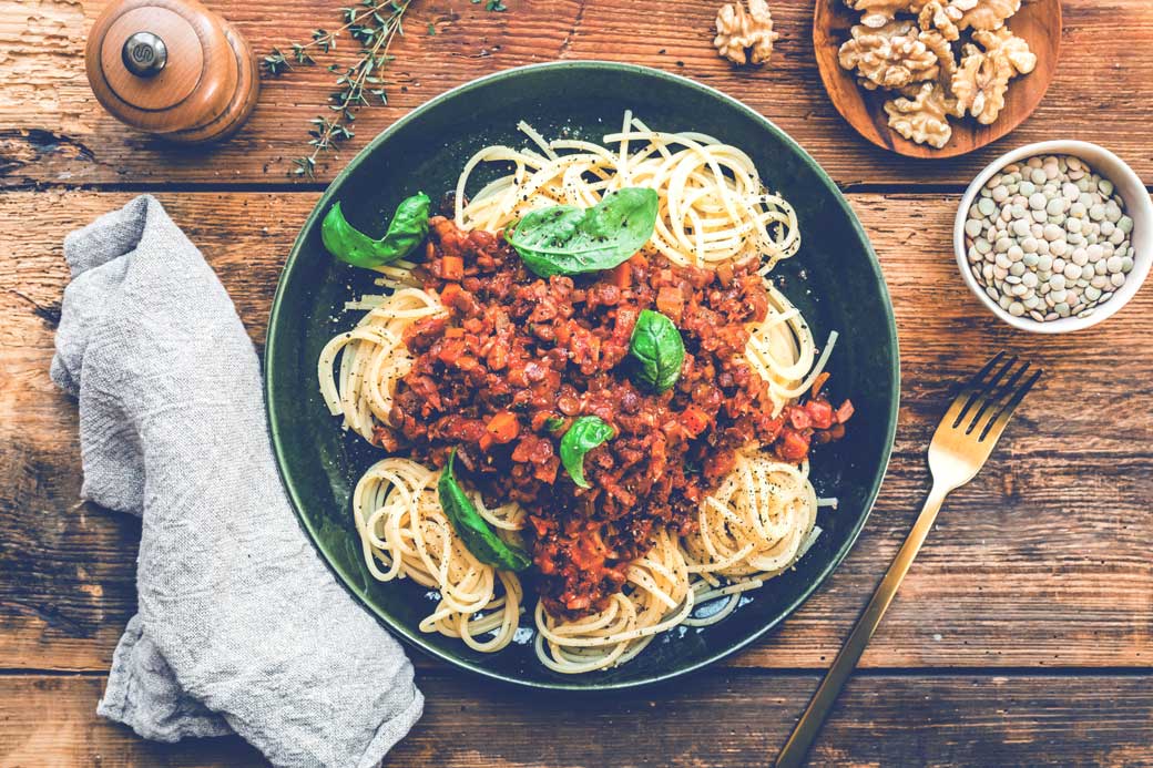 Veganes Rezept Spaghetti Bolognese
