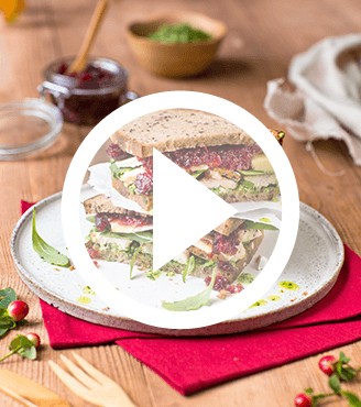 Seeberger Rezeptvideo zur Zubereitung von Hühnchenbrust-Sandwiches mit Cranberry-Chutney