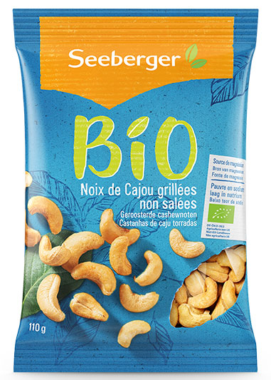 Bio Noix de Cajou grillées non salées de Seeberger, 110 g