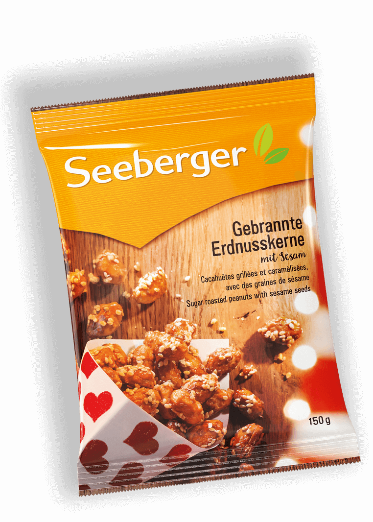Gebrannte Erdnusskerne mit Sesam von Seeberger, 150 g