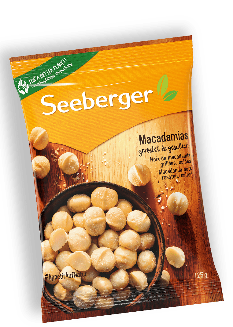 Macadamias geröstet gesalzen von Seeberger, 125 g