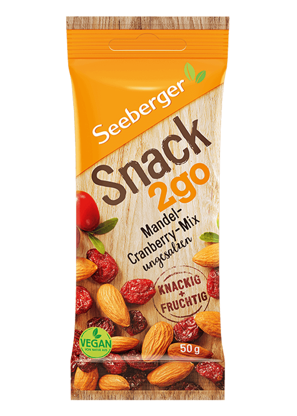 Snack2go Mandel-Cranberry-Mix von Seeberger, 50 g