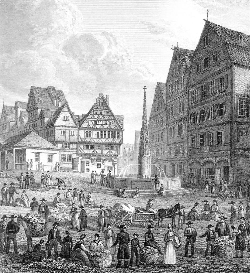 Historische Abbildung vom Ulmer Marktplatz
