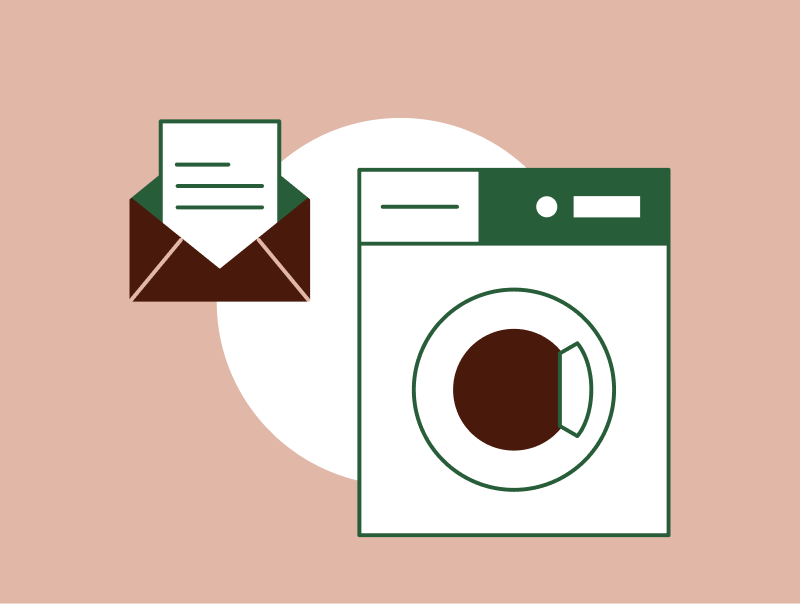 Icon zu Dienstleistungen: Brief und Waschmaschine
