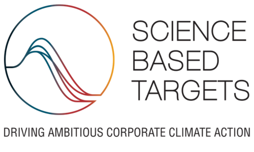 Logo der Science Based Targets Initiative mit dem Slogan Driving ambitious corporate climate action.